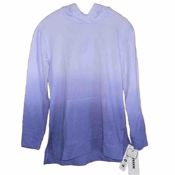 RBX $58 NWT Ombre Dip Dye French Terry Hoodie Lavender Hooded Top Shirt - Picture 1 of 7